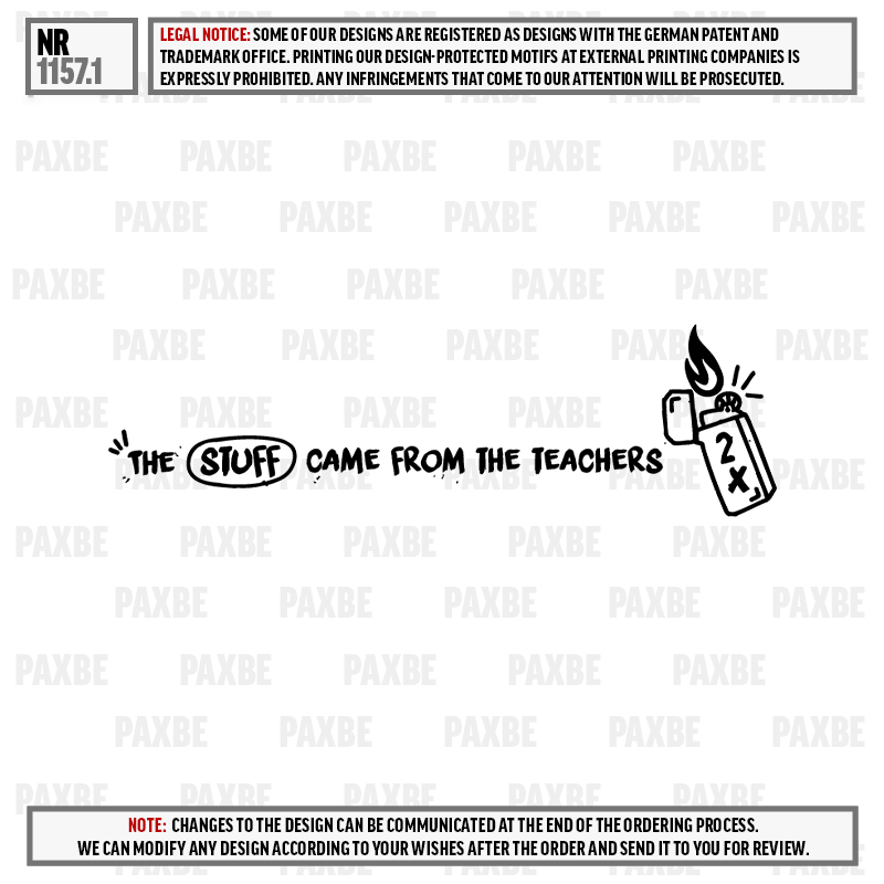 THE STUFF CAME FROM THE TEACHERS 1157.1 UK